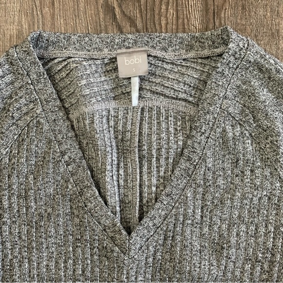 Bobi Ribbed V Neck Long Sleeve Size Small - Picture 4 of 8